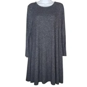 Old Navy | Dresses | Old Navy Charcoal Gray Plush Knit Long Sleeve Swing  Dress | Poshmark
